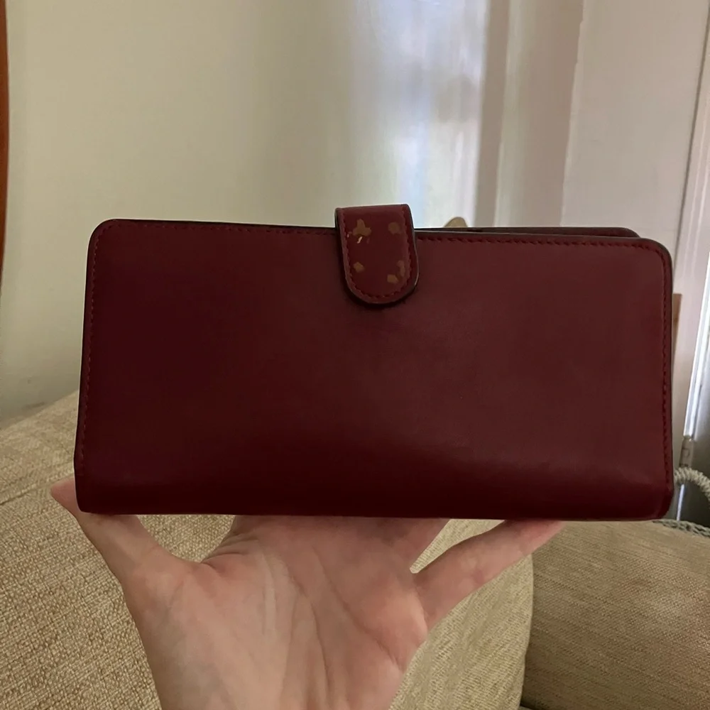Vintage coach maroon flap wallet
